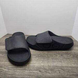 Oofos OOahh Sport Flex Sandals Slides Black Mens 9 Womens 11 Comfort